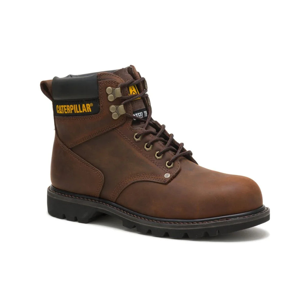 Men Caterpillar Work Brown Steel Toe Shift Boot Second Dark