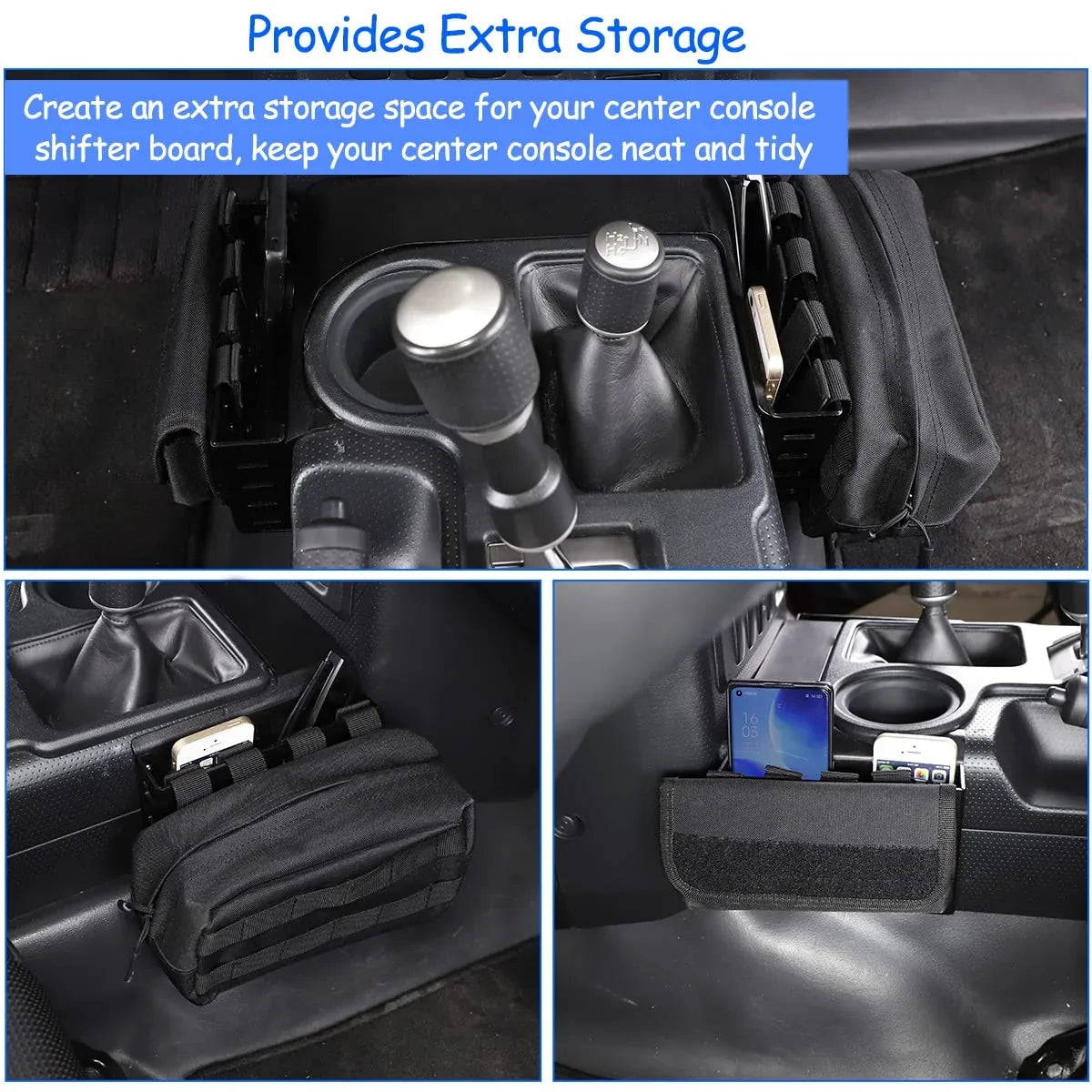 Box 5.3in,1PCS 2007-2021, Black,Height FJ with Toyot@ Car Compatible Shifter Cruiser Tinki Storage