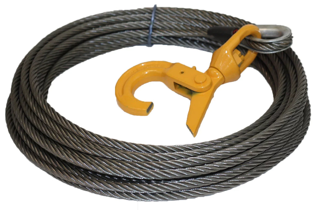 15,087 Strength Tow Mytee Self x Products 75' Steel Breaking Locking, Ultimate Rollback Core Wrecker Rope lbs Winch Truck Cable 3/8"