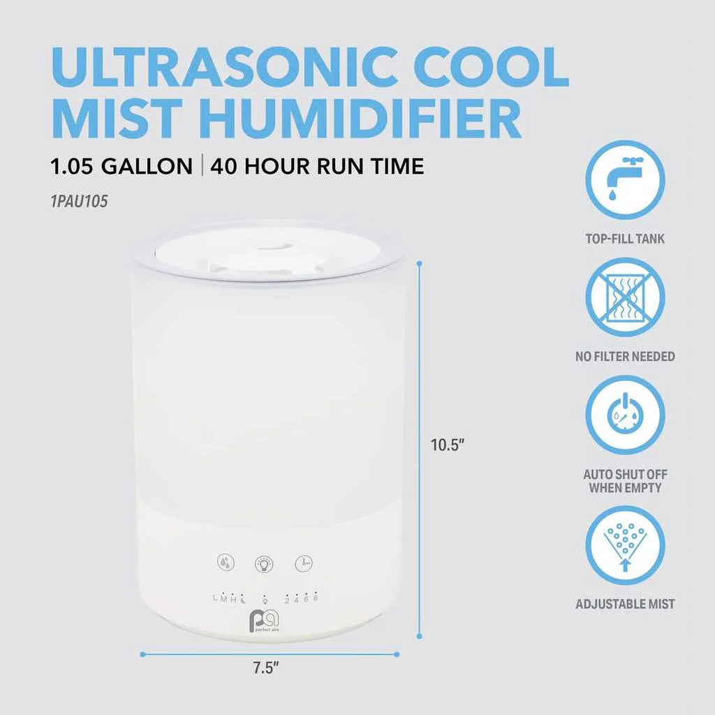 Humidifier Ultrasonic Electronic 1.05 ft 538 Perfect gal sq Aire