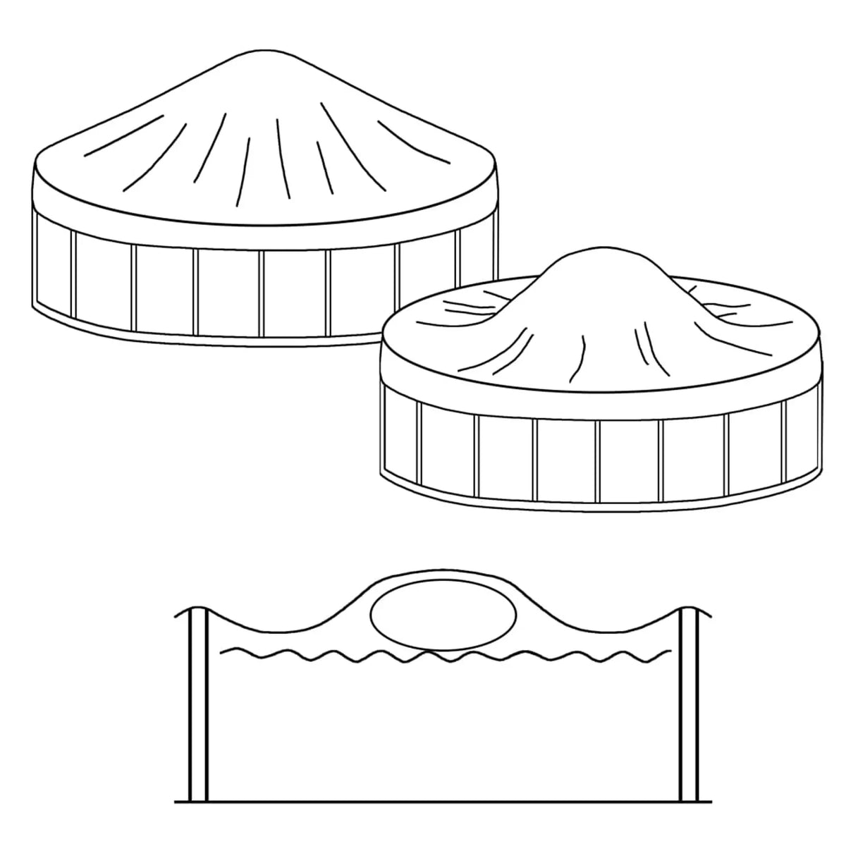 pcs Winter Inflatable Pool for 10 Andoer PVC Cover Above-Ground Pillows Air