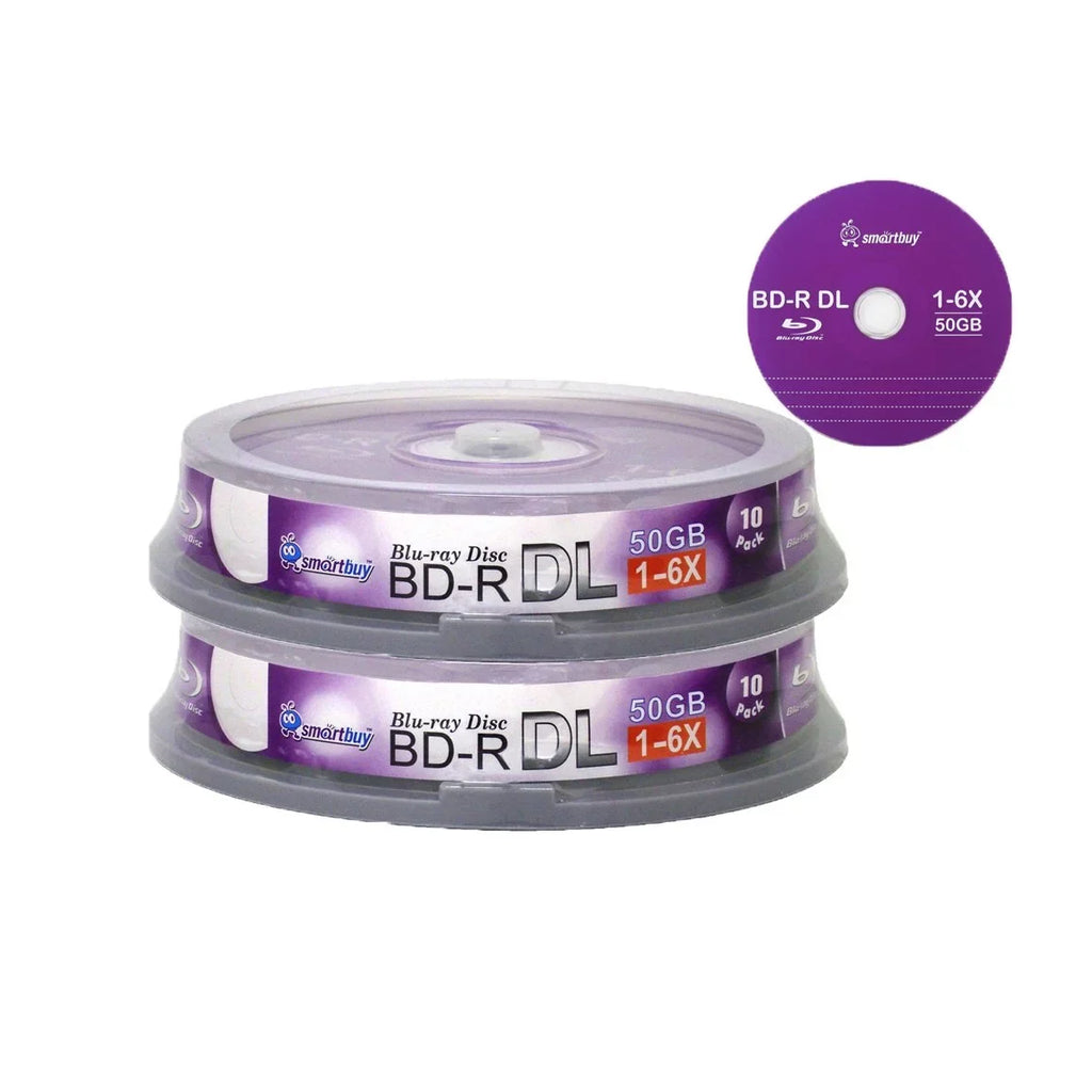 Layer 50GB Recordable Layer 20-Disc 6x Blank Video Dl Surface BD-R Double Blu-ray Data Logo Media Disc Top Buy Smart Dual