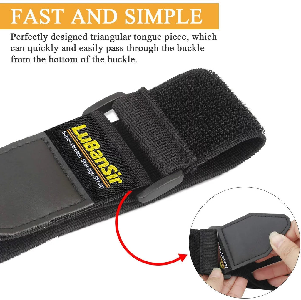Cable, Storage 2" Elastic x Extension Cinch Loop 12" Wrap, (8 Cord, Rope and Cord Hook Pack) Straps, for Strap