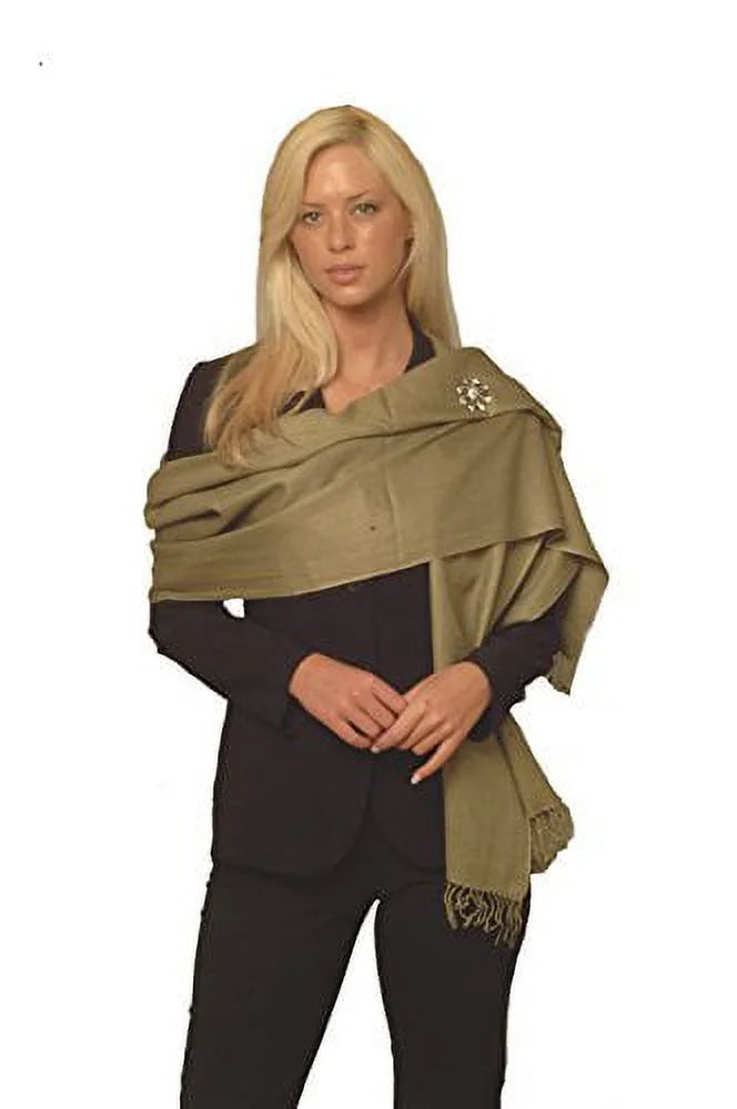 Scarf/Wool/Silk (Olive Shawl/Shawls/Scarf/Scarves/Wrap/Stole/Muffler/Cape/Ruana/Blanket/Throw/Pashmina Regular Shawl/Cashmere Shawl) Green