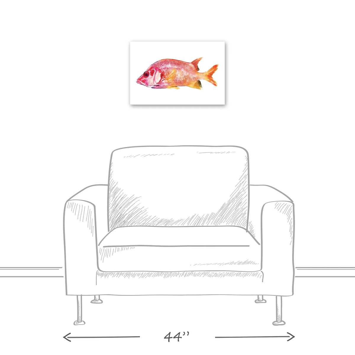 Red Creative Fish Canvas Snapper Art Wall Products Tropical 12x18