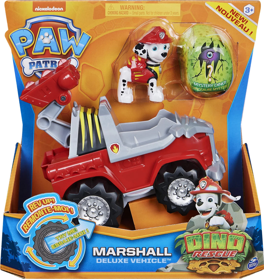 Deluxe Rescue Marshall’s PAW Dino Vehicle Figure Dinosaur Patrol, with Rev Mystery Up