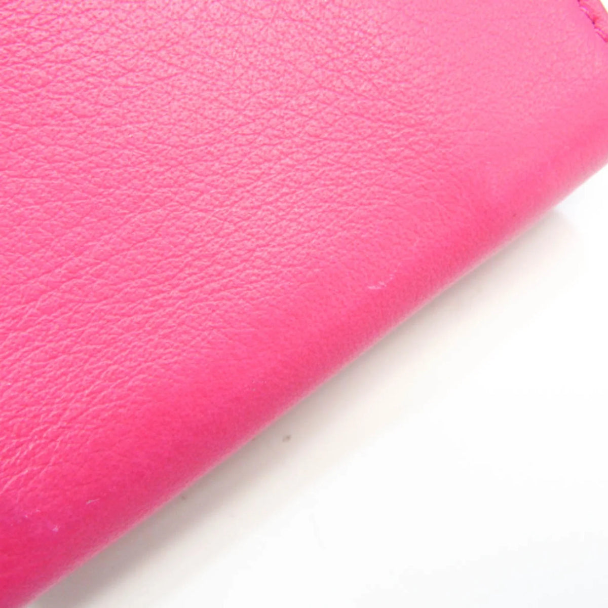 Leather Mini (tri-fold) (Good) Pink Pre-Owned Wallet Women's Papier 391446 Wallet Balenciaga