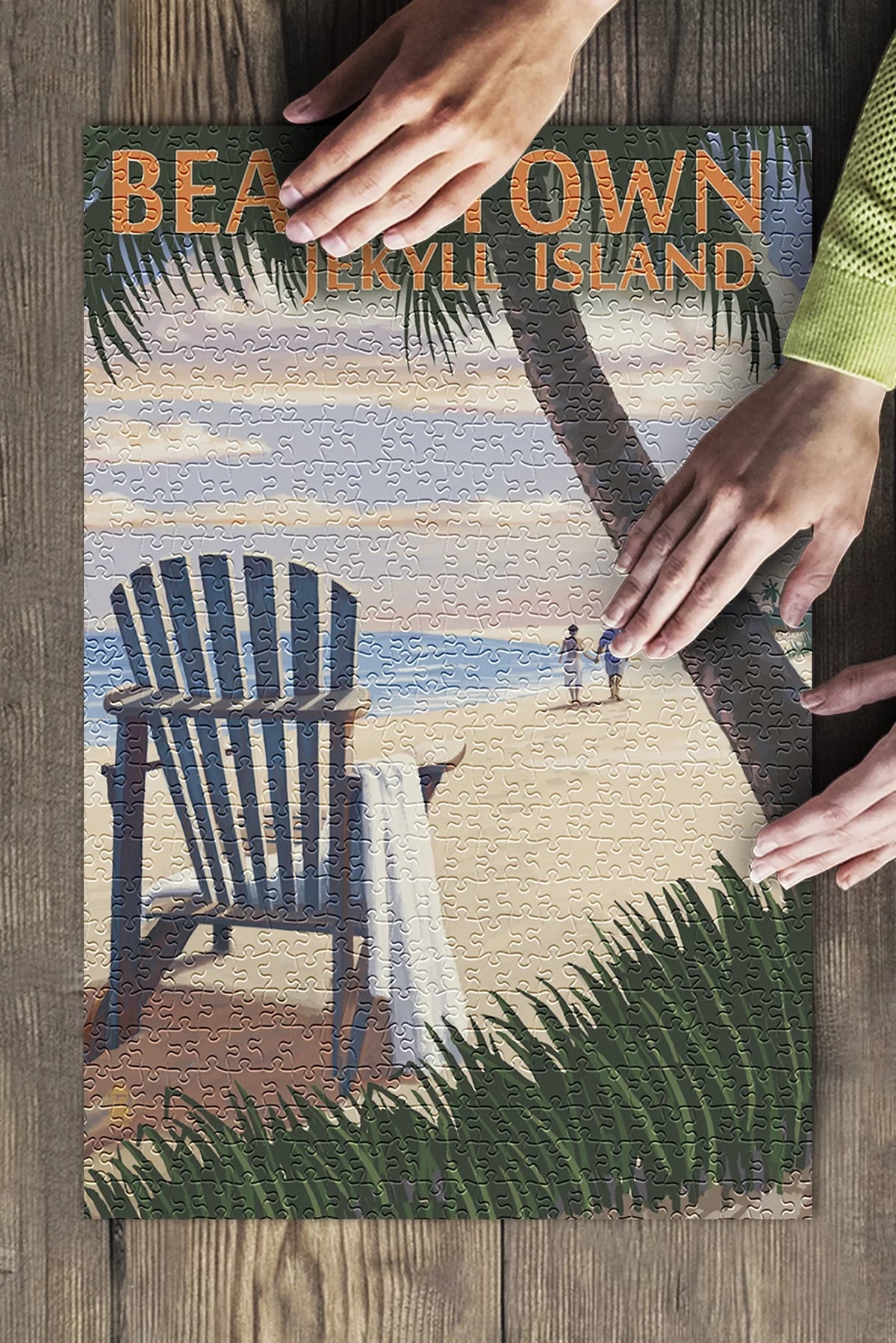 500 Jekyll Adirondack in Jigsaw Beach Island, Made Premium (19x27 Adults for Piece USA) inches, on Chair Puzzle the Beachtown, and Family, Georgia,