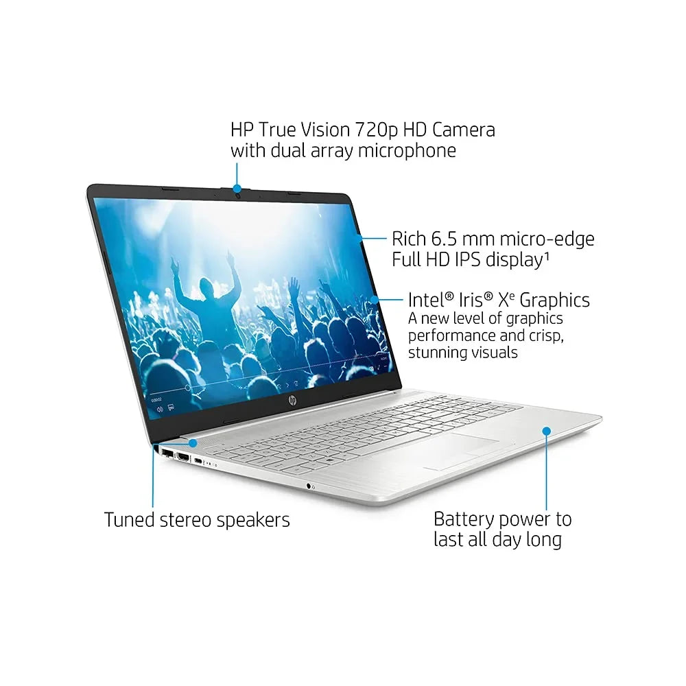 FHD Core SSD, Gen HP Intel i7-1065g7), RAM, Intel PCIe 10, USB Iris 15.6" HD Laptop Webcam, 2021 i5-1135G7(Beats 12GB 11th Stereo 512GB Windows Xe Card DDR4 Speakers, 32GB Silver, Computer, Graphics,