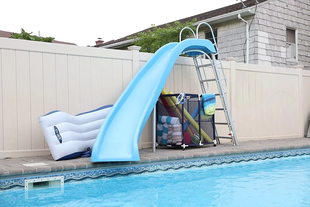 design x x Floats Storage Mesh Yours Floats, Toys, Height, Essentially Balls 25" Organizer H), Holder, Rolling Noodles Bin, Blue 28" Pool 563009 W Large, and L Kids Equipment (43"