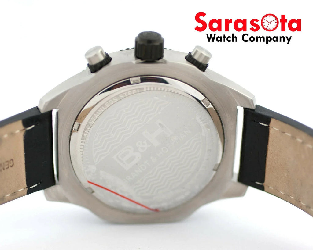 &amp; Watch Leather Quartz Chronograph Men's Dunbar Brandt 14060 B&amp;H Swiss Hoffman