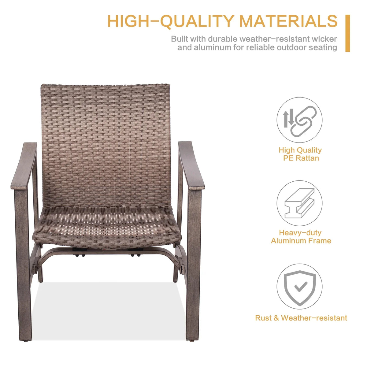 exterior Fire Chairs Propane 5 Set for Set Table, Garden Wicker Conversation Firepit 4 BTU Patio Pit 15000 Motion Gas Piece Deck Yard 33.8"x27.2" Rocking with Furniture All-climate Table, &