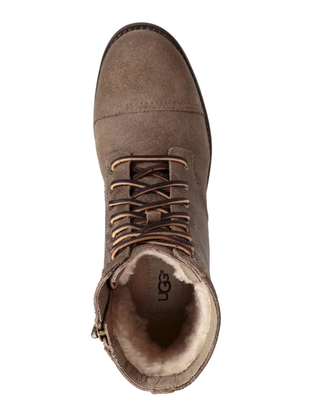 Block Leather Textured Gray Embossed Zip-Up Logo Sole Lug Lace Toe Womens 7 Round Padded Heel Up Kilmer Ii Waterproof Boots UGG