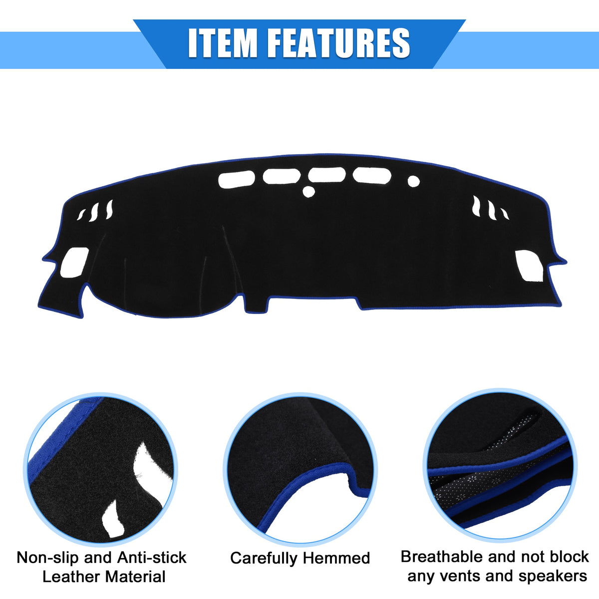 2017-2020 Center Unique Console Protective Nissan Dashboard Bargains Blue Polyester Cover Car for Kicks Compatible