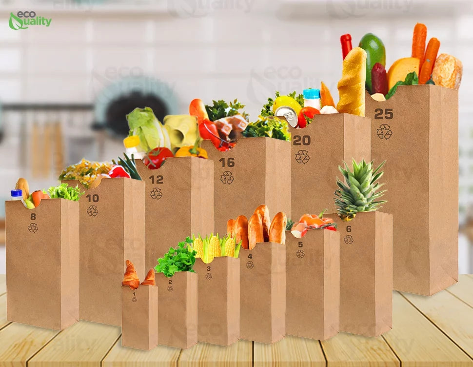 Mini Snacks, (2 x by - (2 [1500 lb) Bags Count] Kraft Bags, 5/16" Capacity) Grocery, Lunch Small Party Small EcoQuality x Bags, Brown (4 Bag Pound Paper 7 Merchandise, Gift Paper 7/16" 2 7/8")