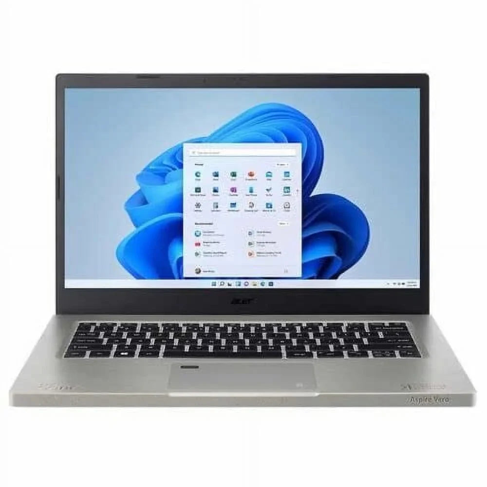 i7-1255U Windows 1TB Home, 1.70GHz, EVO RAM Intel Gray Laptop, 11 Print LED-Backlit acer Reader, Vero FHD 1080p Bluetooth, 14" Finger + SSD, Accessories Backlit Aspire Core Webcam, 16GB Keyboard,