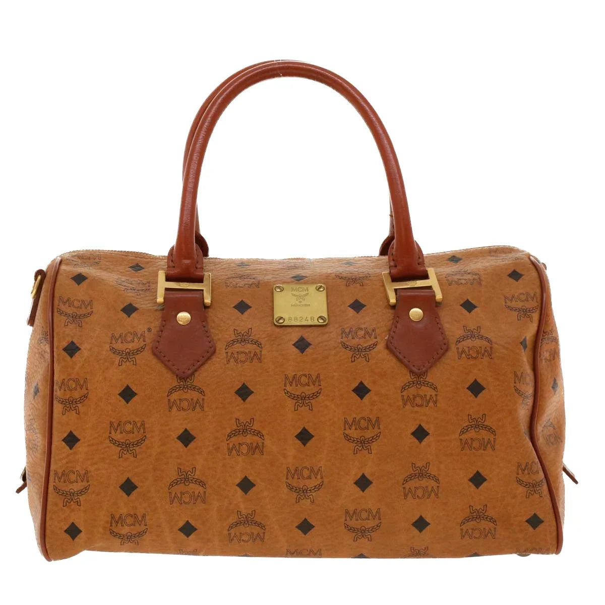 MCM Canvas Travel Visetos Bag (Pre-Owned) Brown