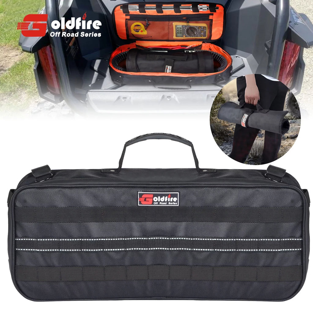 UTV Travel Storage ATV Truck Kit Universal Tool Pouch Organizer Tool Bag Tool for Portable Roll Car with Wrench Storage