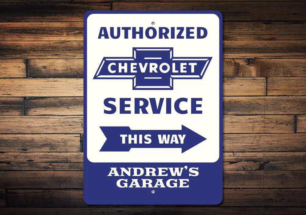 Wall 10x14 Sign Metal Inches - Decor, Novelty Chevrolet Service