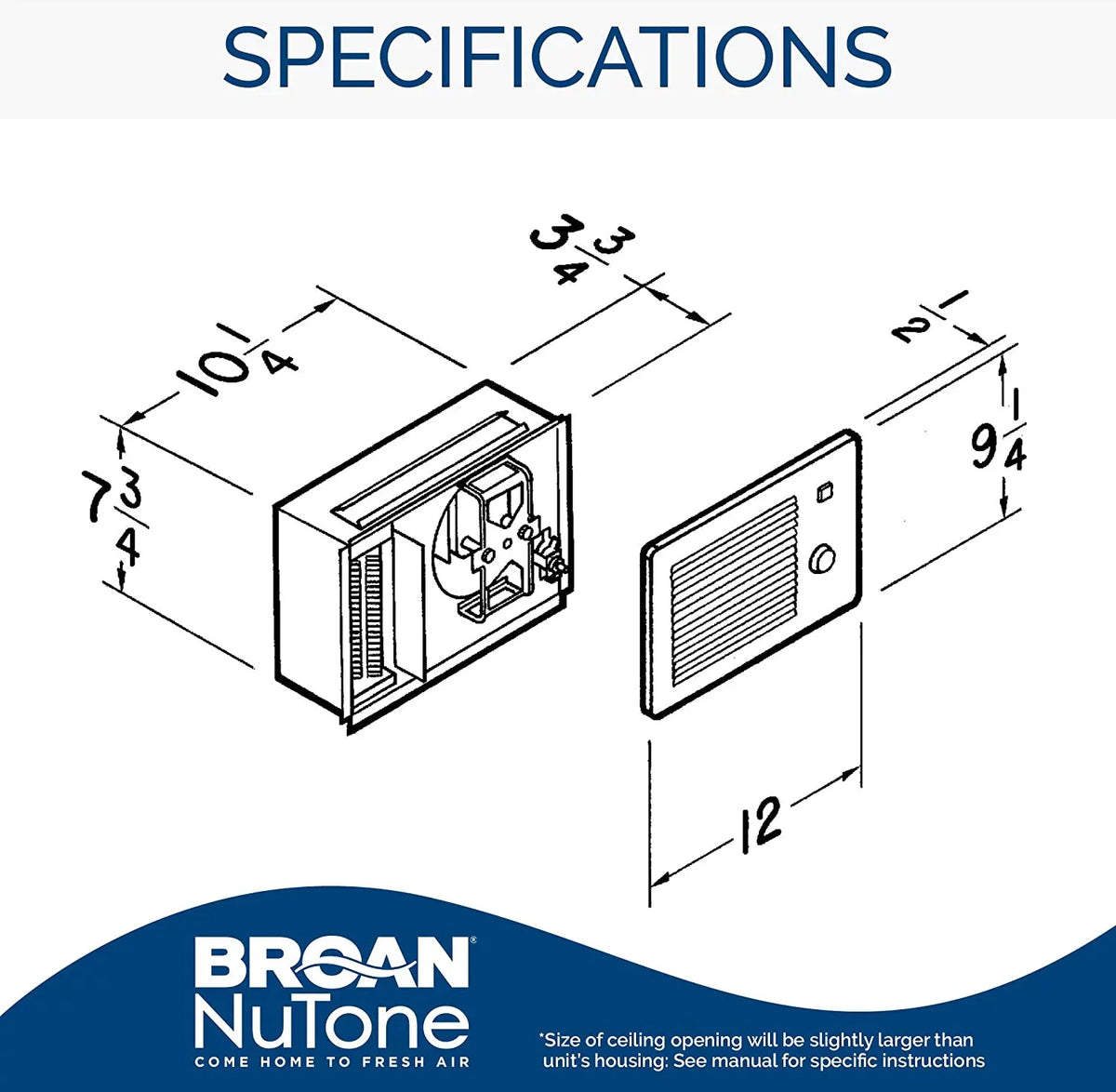 White - Wall Heater Broan 170