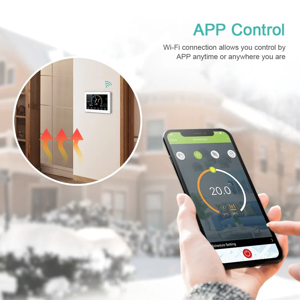 5+1+1 Home with Programmable Humidity Thermoregulator Index Tma 95-240V Six Control Periods Backlight / with Function Boiler Voice Smart LCD Display Lock Echo Heating Gas APP Compatible