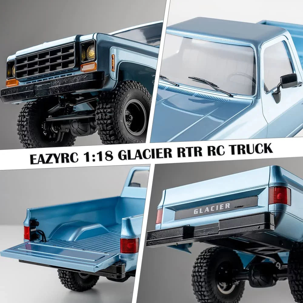 Remote RC LED Crawler Glacier with RTR 2.4GHz 1/18 Truck Control Car Lights 4WD Eazyrc RC