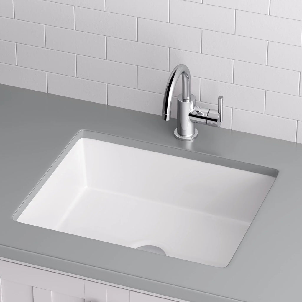 17 x Miseno in. Sink Rear Rectangular Overflow, with Undermount White 13 Bathroom