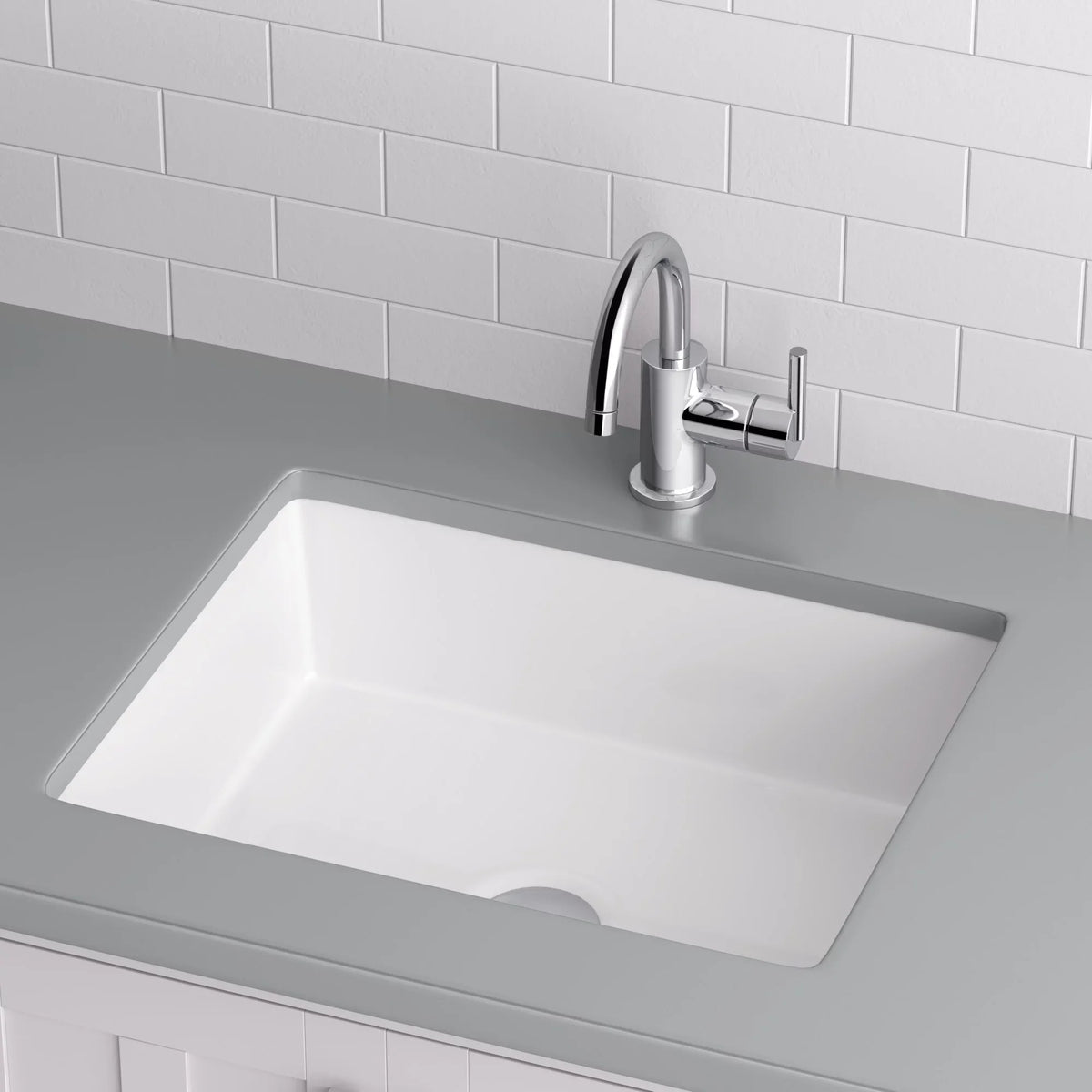17 x Miseno in. Sink Rear Rectangular Overflow, with Undermount White 13 Bathroom