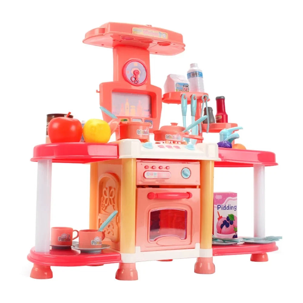 As Electric Kitchen Meal Toddlers And 1-3 Play House Kitchen For Abs Children'S Toy Light Sound Toys Show Pool Puzzle Education