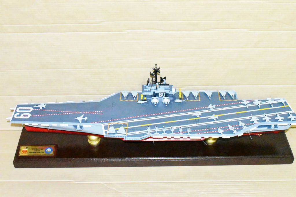 CV-60 Aircraft Model,Navy,Scale Carrier Model,Mahogany,Forrestal USS Class Saratoga