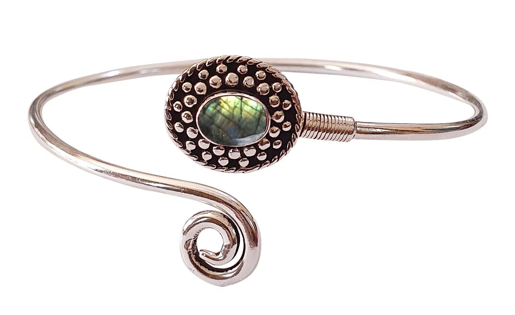 Gemstone Plated Handmade Party Bohemian Design For Women, Modern Jewelry Fashion Silver Bracelet, Real Boho Bracelet Designer Natural Labradorite Tribal Cuff
