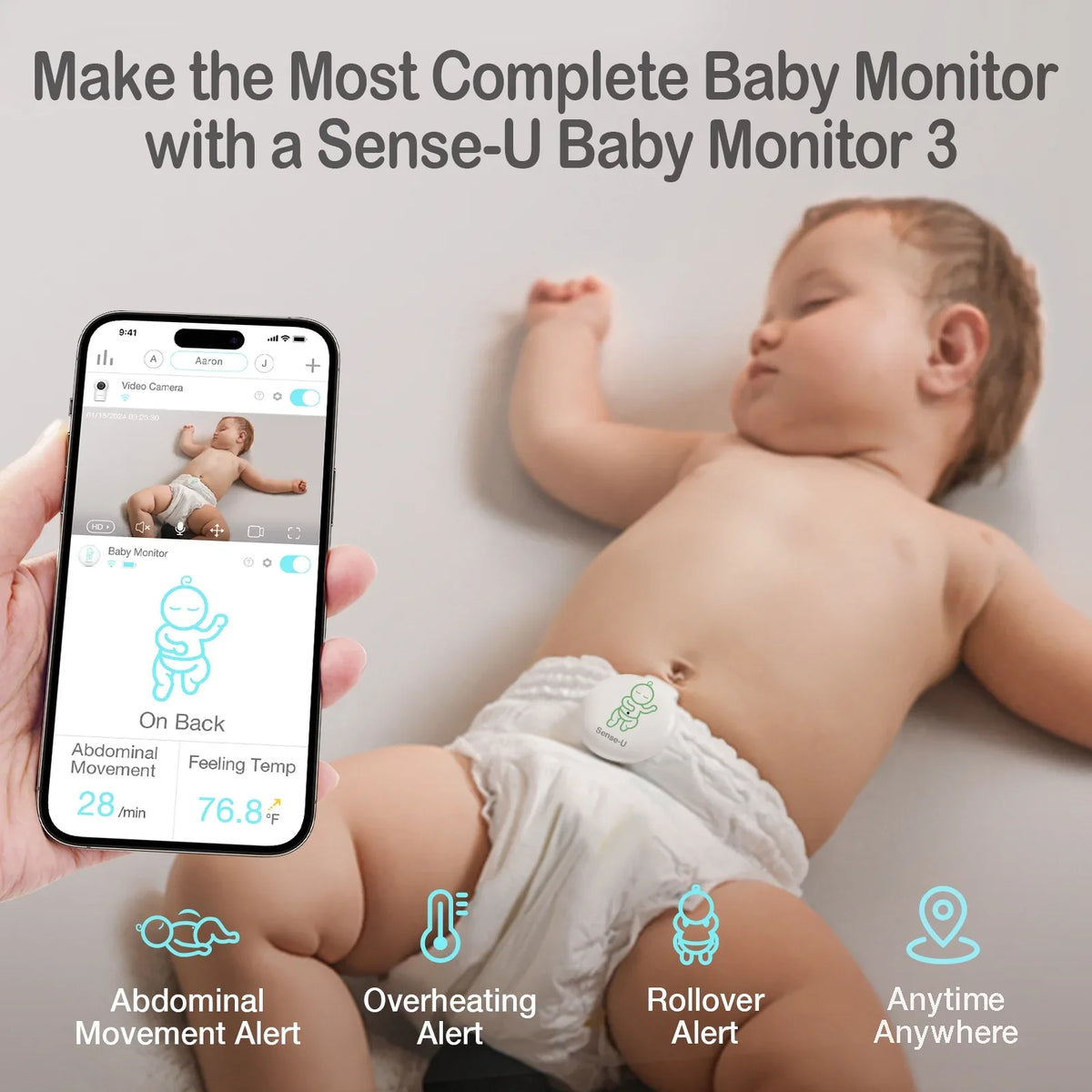 Pan-Tilt-Zoom, No Smart Zone Talk, 2-Way Background Sense-U with Detection, Monitor(FSA&HSA Eligible) Video Night Vision, Fee, Person/Baby Baby Activity Audio, Monthly Crying 2K Sound/Motion