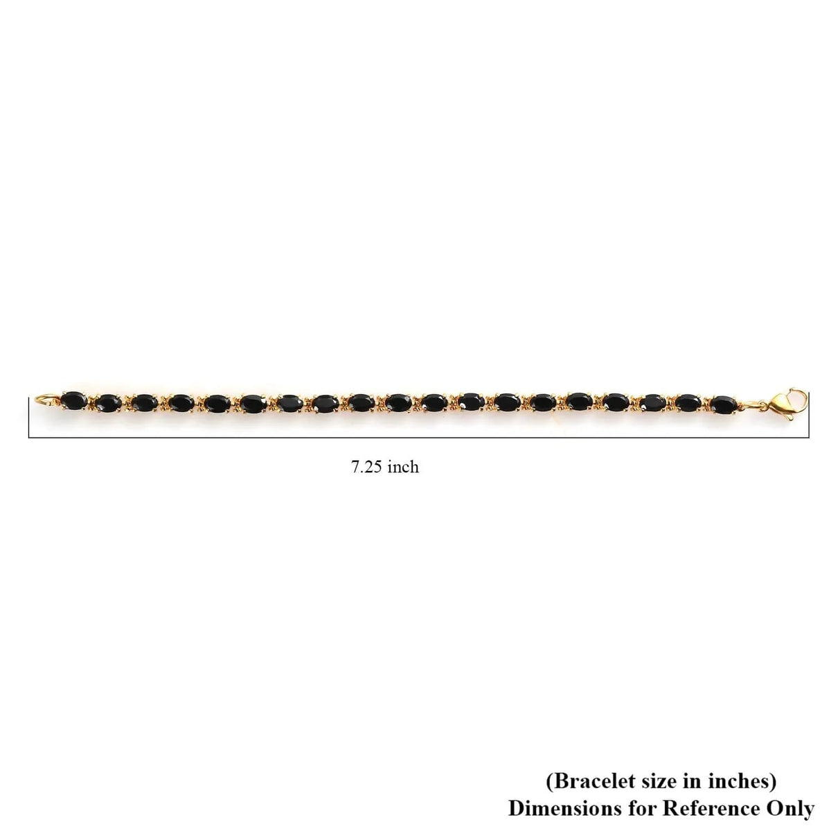Black for 6.5" Bracelet dimension Steel Jewelry LC Stainless 8.49 Ct Birthday Plated Gifts Spinel Women Yellow Gold Shop Ion Oval