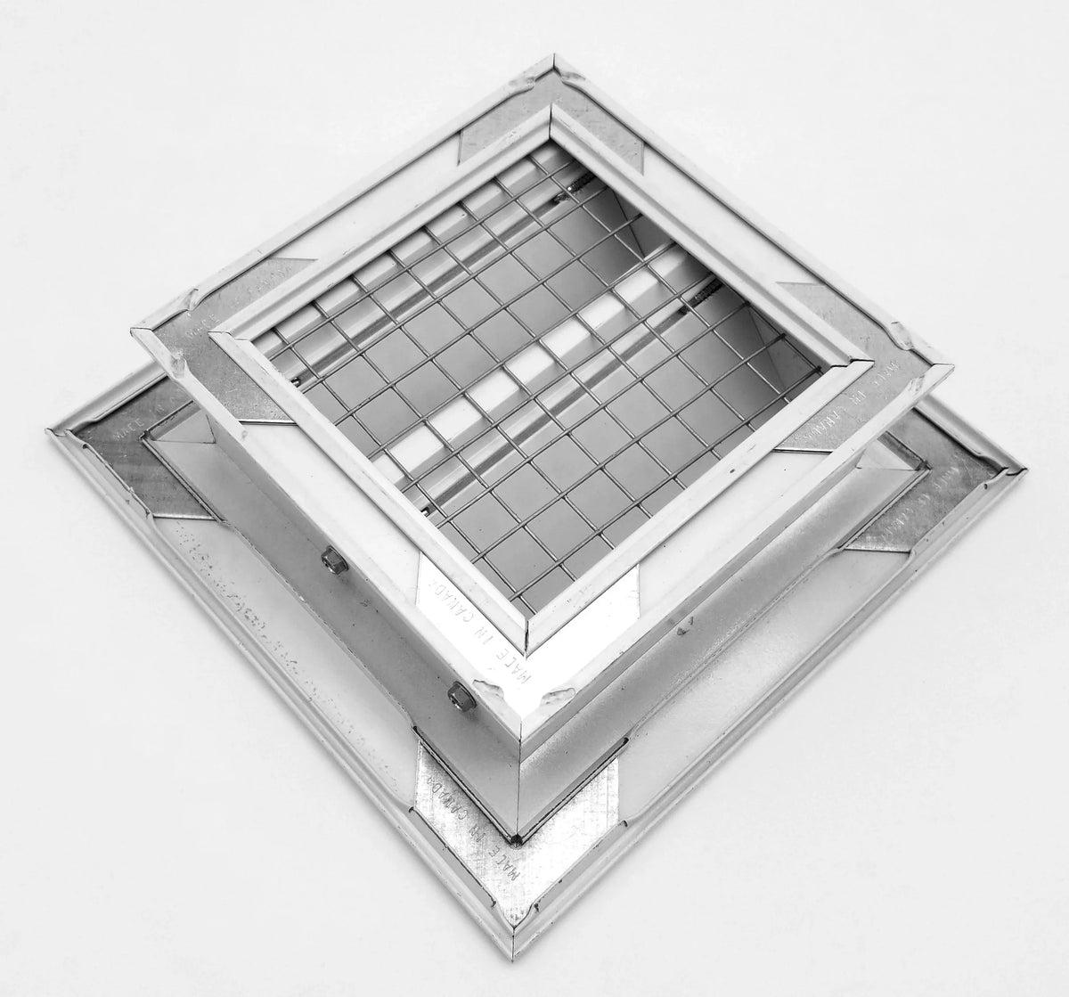 HVAC Vent with Screen White - Grille Rain 6"w 7.5”h] Waterproof Exterior - 7.5”w Dimensions x 6"h Air & Walls for Crawlspace - Mesh Aluminum [Outer Vent & X