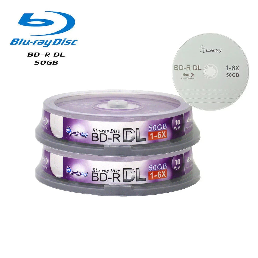 Layer 50GB Recordable Layer 20-Disc 6x Blank Video Dl Surface BD-R Double Blu-ray Data Logo Media Disc Top Buy Smart Dual