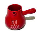 COCOA LL Rae HOT Kitchen Ceremic Red Pot Letter with Dunn White