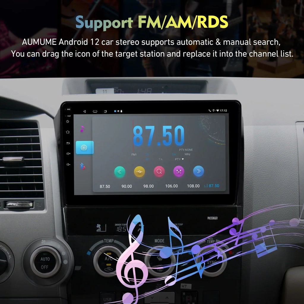 10.1 Camera Car Car Backup for with Radio Touchscreen inches Auto Android Sequoia IPS Android 12 Screen Tundra & & Carplay 2008-2018 2007-2013 Support Stereo 6+128G