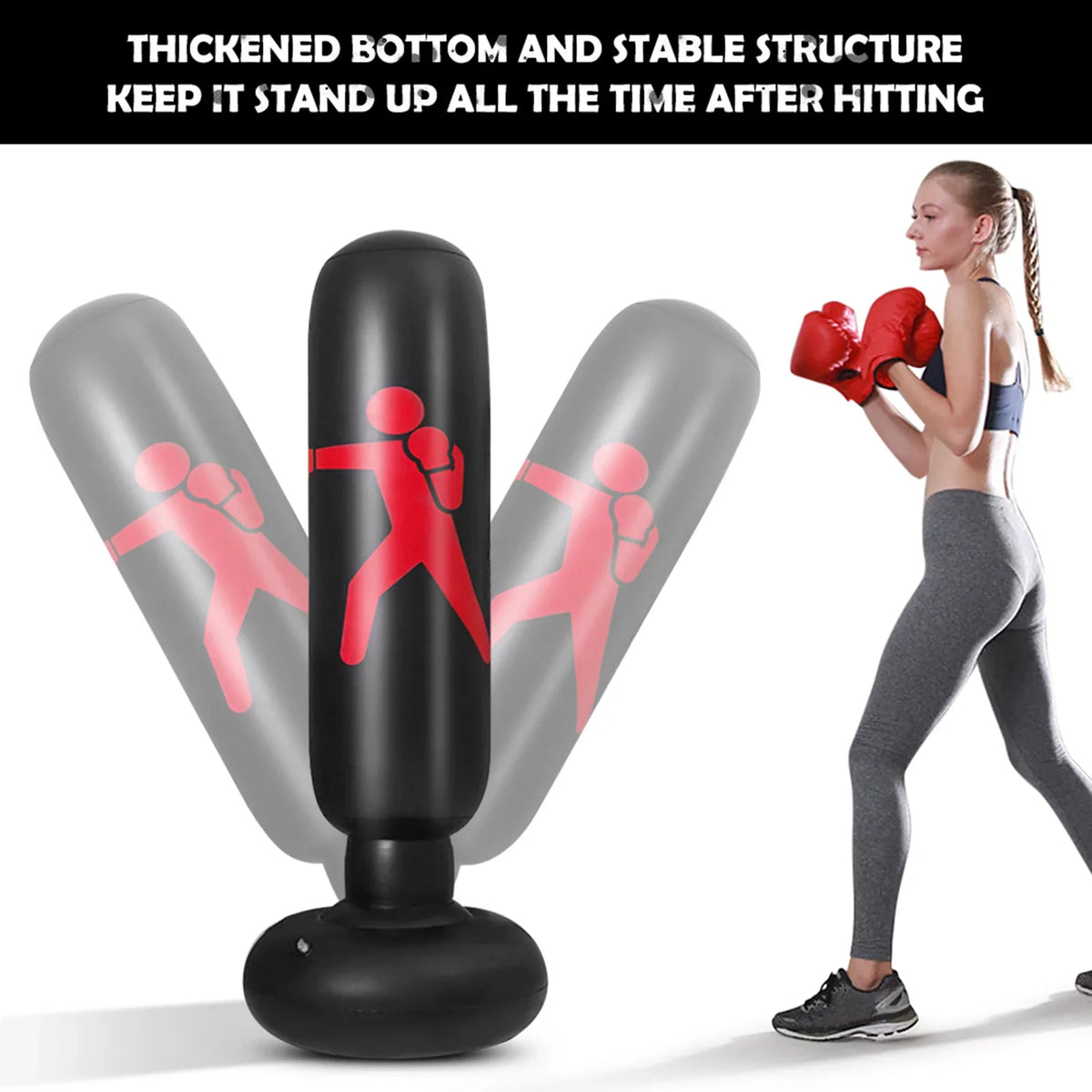 Boxing Bag 5.2ft Fitness PVC Boxing Punching Andoer Bag, Bag for Inflatable Target Training,