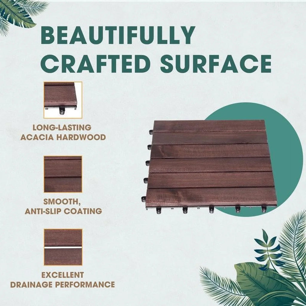 Slats, Brown Dark Decking Tiles 6 Idzo -