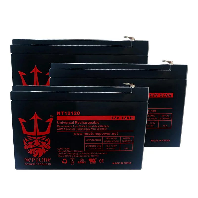 12Ah Replacement 3 by Neptune 1000 Scooter - pack Electric Battery EVO 12V