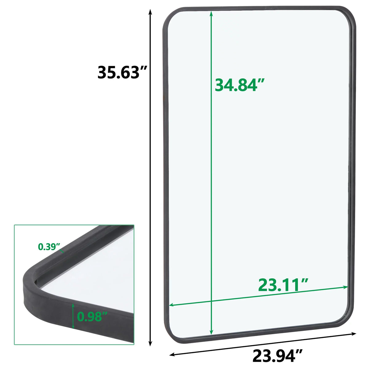 inch Mirror Wall 36 HD Make-up SuperDeal Bathroom Rectangular Dresser Imaging