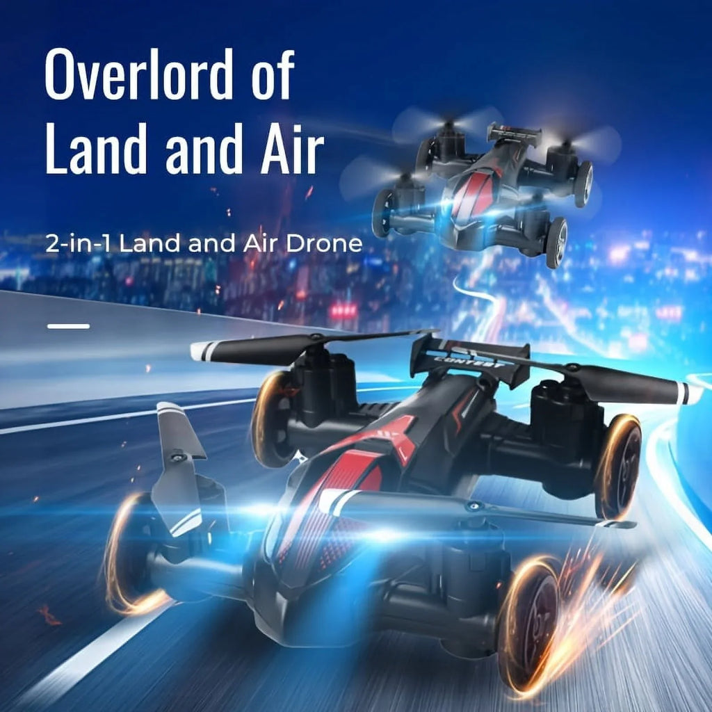 Dual-use Height Unmanned Stable And High-speed Land Setting, Drone Intelligent Gift Air For RC Four-axis And Drone Toy Low-speed Car Flight, Switch Toys