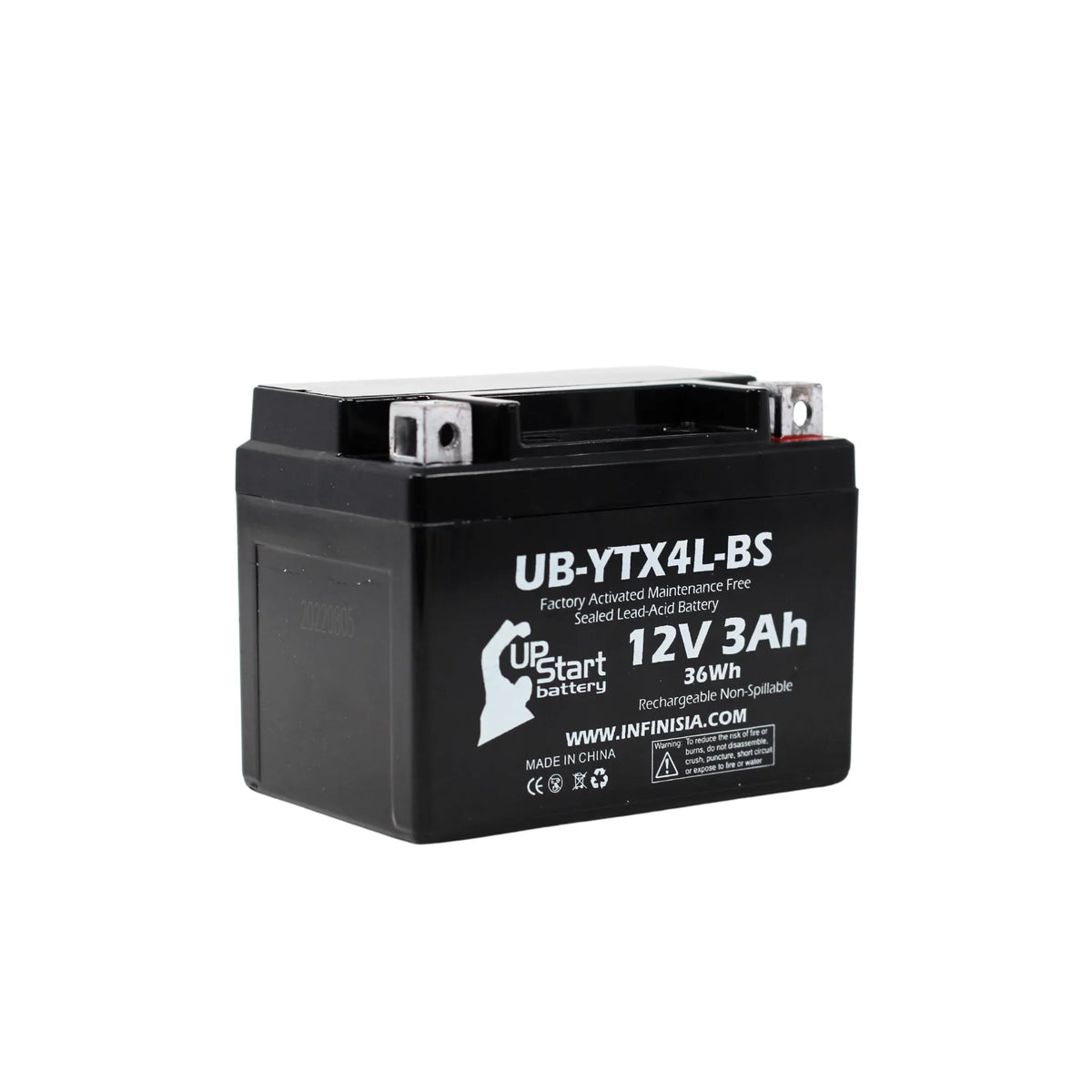 Bombardier 3Ah, ATV 12V, Free, 2002 (Can-Am) Factory - UB-YTX4L-BS Maintenance Activated, DS50, 50CC Battery Replacement Quest