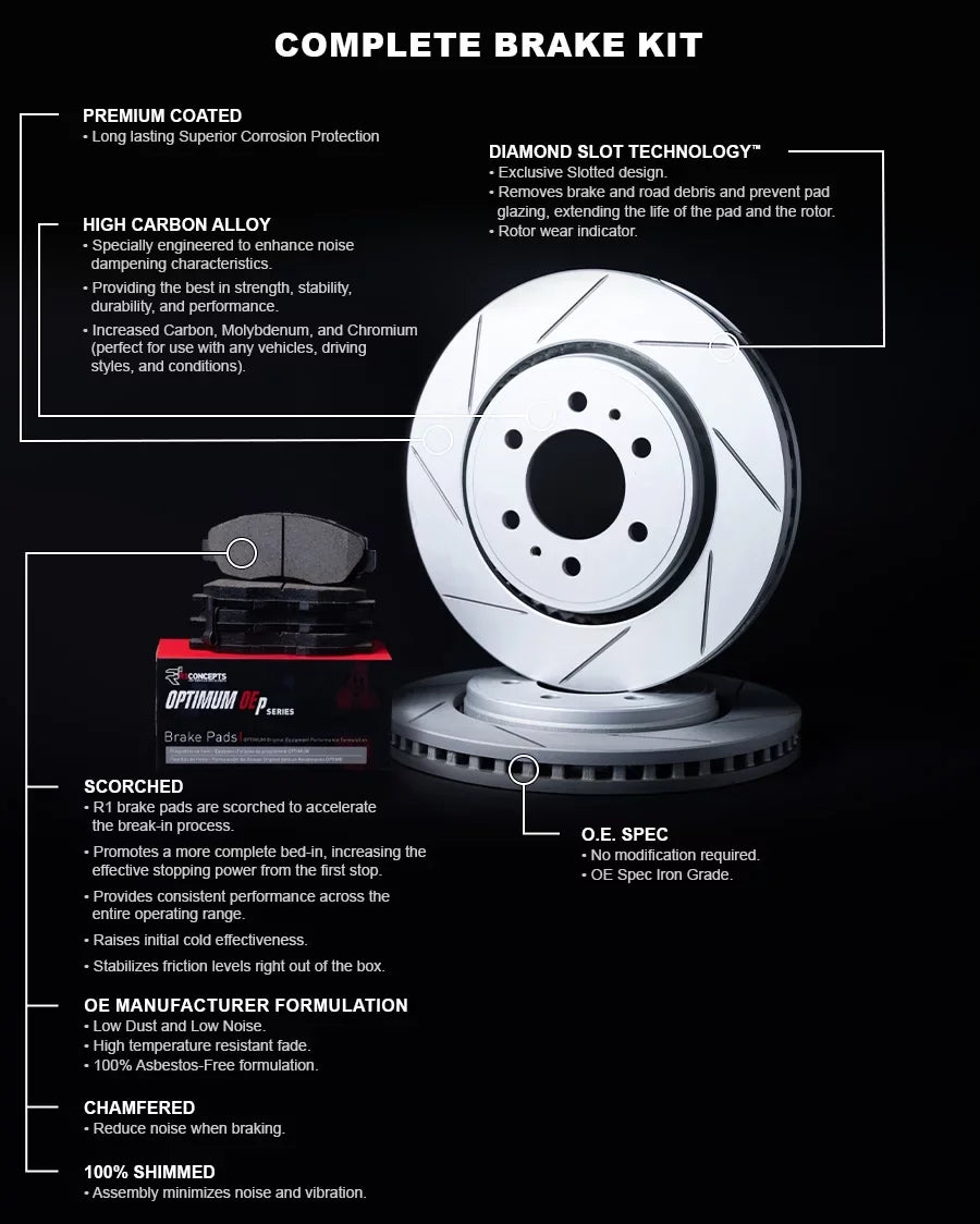Rotors Kit and Rotors Brakes Optimum Audi S4, OEp Rear Q5, Pads S5, 2008-2017 |Rear and Pads| R1 Brake Brake Brake Pads| Rotors|fits Concepts and SQ5
