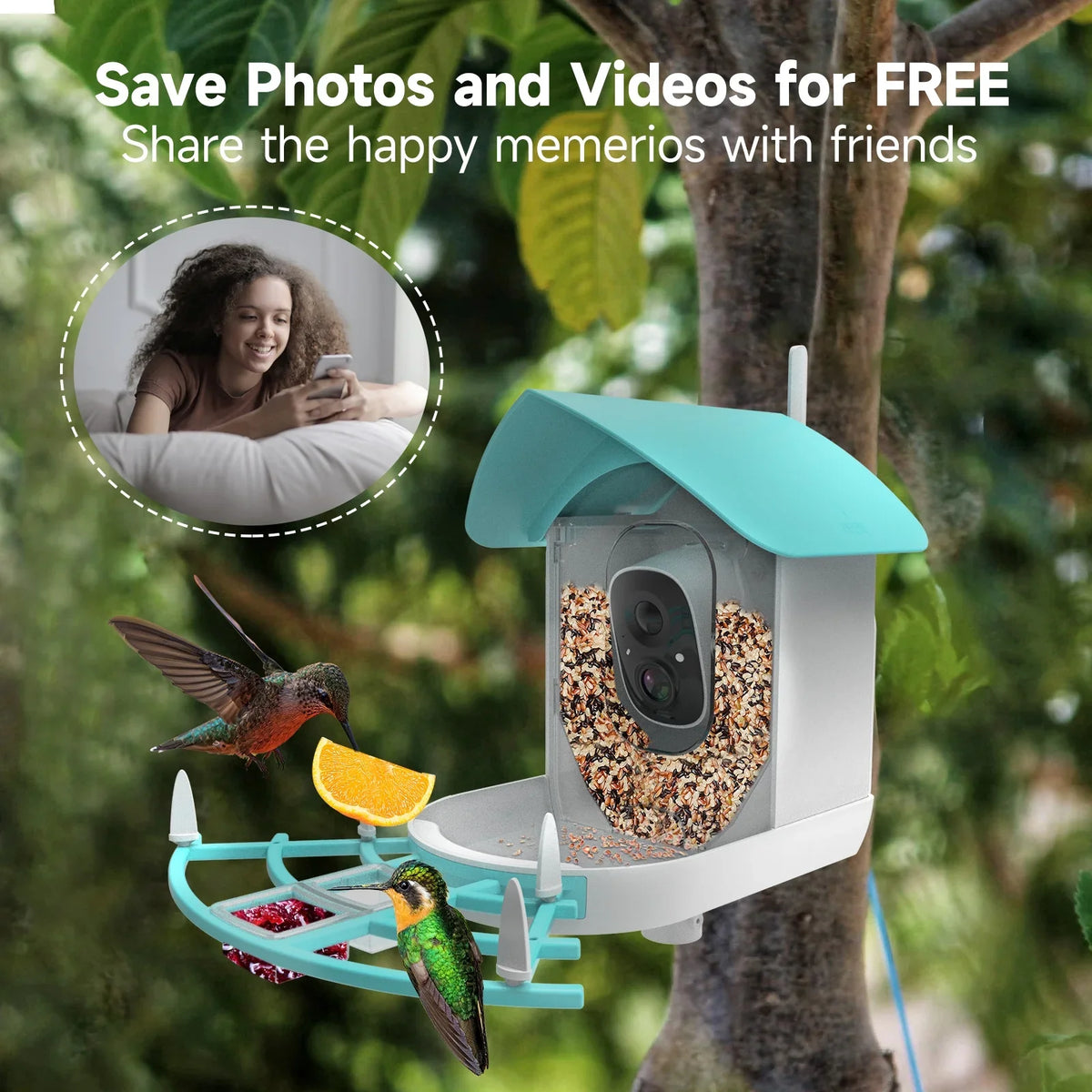 Camera Surveillance With Solar Ai Powered Species Owsoo Resolution Wifi App Pir Feeder Video camera,PirAi Camera Vico App 1080pVideo Feeder Wireless Wifi Video Camera Arealer 1080p