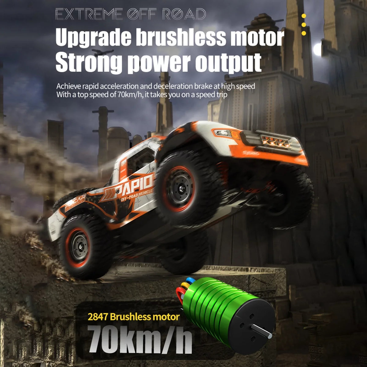 Proportional Pinnaco Off-road Brushless Control Car Remote Speed 4WD 2.4GHz 70km/h Truck
