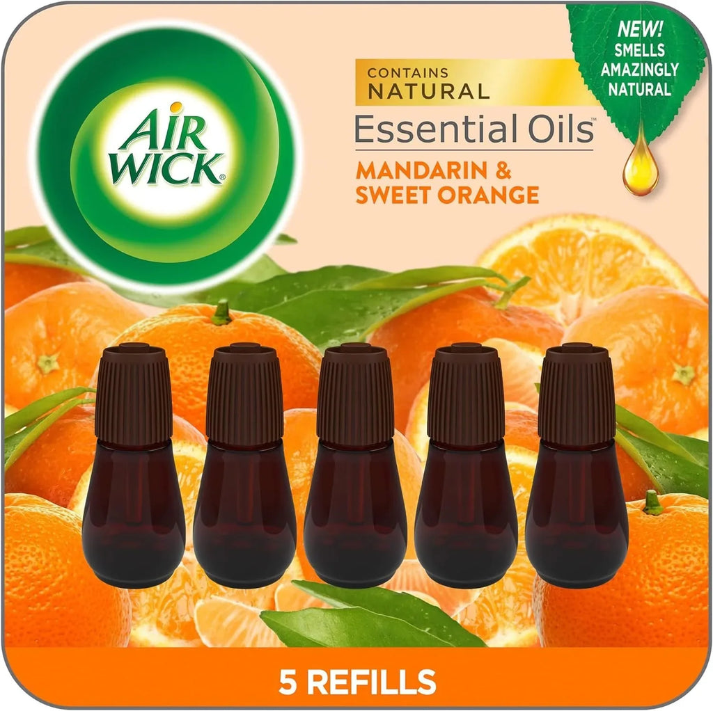 Essential 5 Wick Essential Mist Air Orange, Sweet Refill, ct, & Oils Mandarin Diffuser, Air Freshener