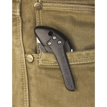 3.5" 420J2 RLY50C Stainless EDC Black, Edge Inserts Drop Tanto Point Polymer Razor-Lite Gray exterior Steel