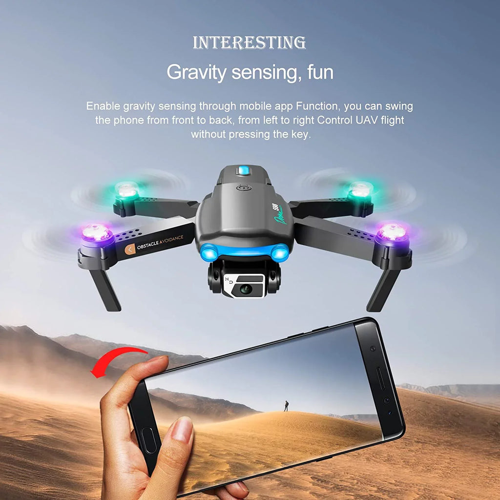 with Dual Gifts Camera,Foldable One Drone, Camera Kids for Drones with Kids Drone 3 for and Key RC Take Batteries Off/Landing FPV with Adults Beginners,Mini HD RC Adults 4K (Black) Toys Quadcopter