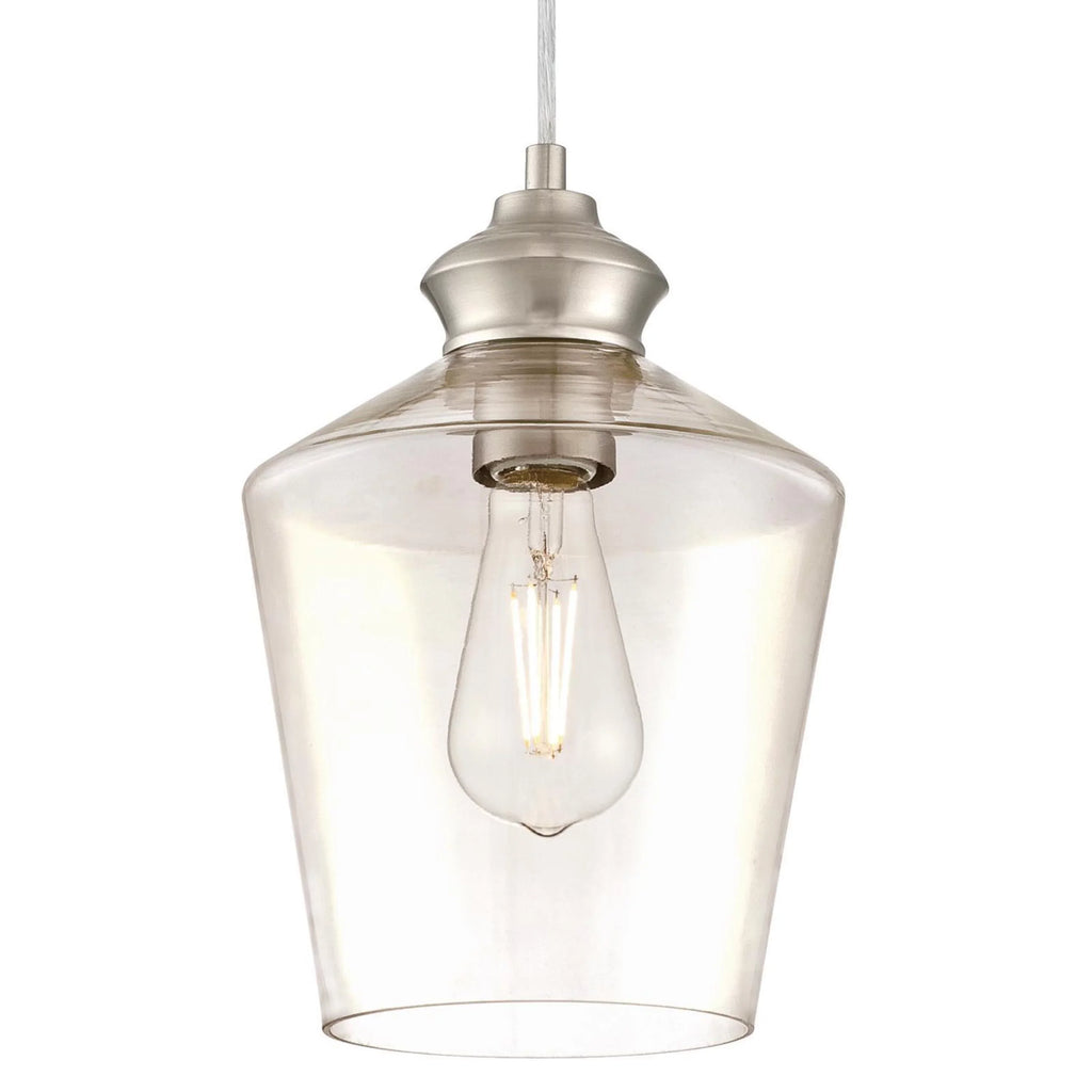 Clear Ramsey Finish Glass Nickel Mini Brushed Westinghouse Pendant